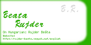 beata rujder business card
